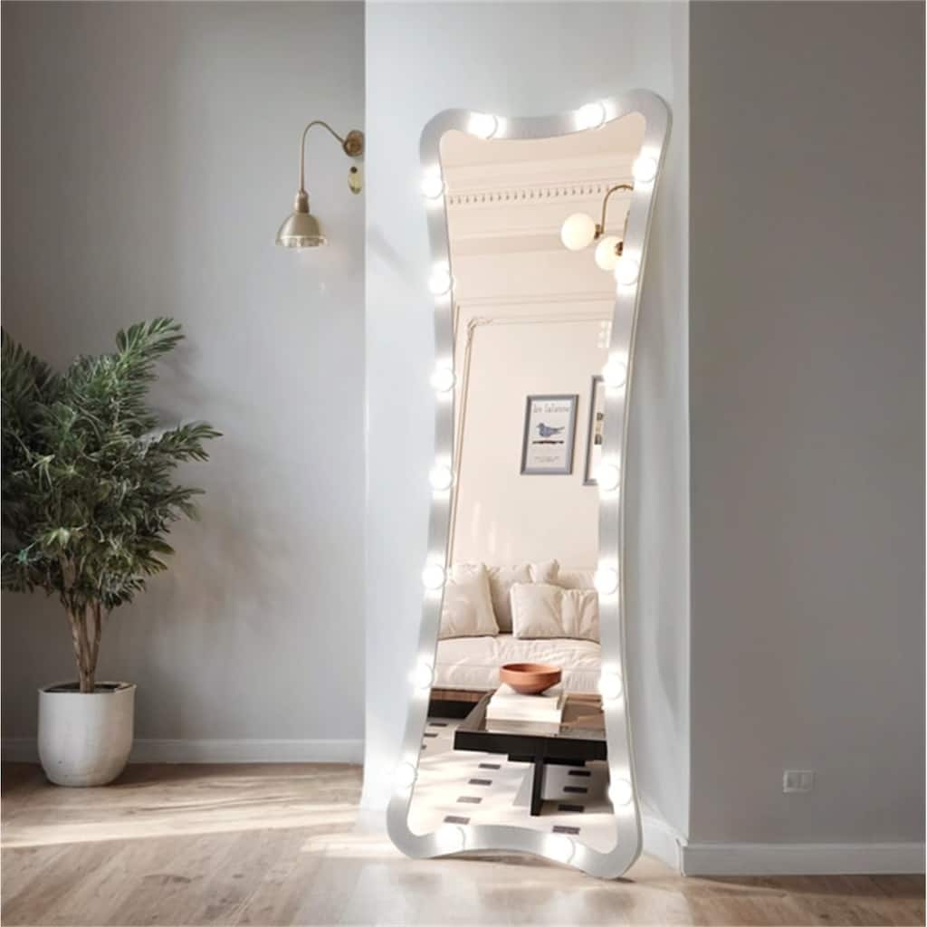 63"H Full Length Mirror with 3 Color Modes Lighted and Touch Control