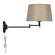 Wry Lighting Eleanor 1-light Swing Arm Wall Lamp in Matte Black and ...