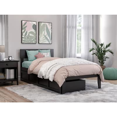 Twin Bed with Drawers - Southwestern Style Bedroom Furniture - Espresso Finish