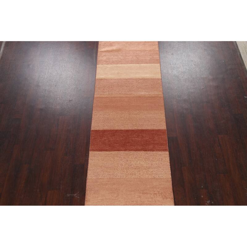 Modern Gabbeh Kashkoli Oriental Long Runner Rug Wool Hand-knotted - 3'1" x 16'7"