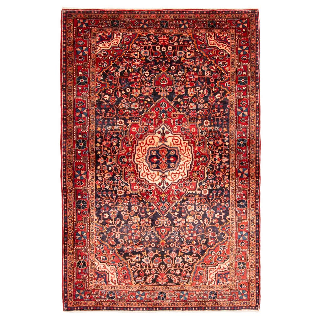 ECARPETGALLERY Hand-knotted Anatolian Vintage Dark Navy Wool Rug - 4'7 x 7'1