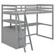 preview thumbnail 6 of 8, Twin Wooden Loft Bed with Desk, Two Built-in Storage Drawers & Shelves, High Loftbed with Bookshelves for Kids Teens Bedroom