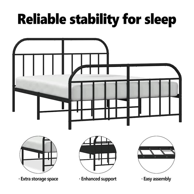 vidaXL 12 Inches Metal Bed Frame No Mattress