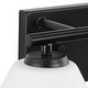 preview thumbnail 6 of 8, Copeland Collection Two-Light Matte Black Mid-Century Modern Vanity Light - 15 in x 7 in x 7.5 in
