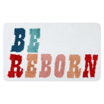 Cute Letter Pattern Bathroom Rugs, Soft and Absorbent Bath Floor Mat, Non-Slip Shaggy Bath Carpet, Bath Mats for Sink