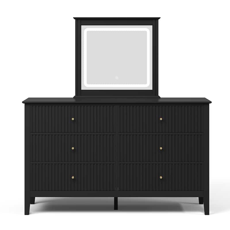6 Drawer Dresser with Lighted Mirror