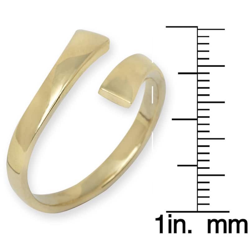 14k Yellow or White Gold High Polish Bypass Toe Ring