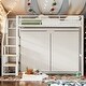 preview thumbnail 2 of 16, 70"High Full Size Metal Loft Bed with Large Wardrobe and Storage Staircase,White