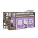 preview thumbnail 45 of 61, Max and Lily Twin over Twin Low Bunk Bed with Staircase and Curtains