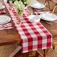 preview thumbnail 10 of 13, The Gray Barn Emily Gulch Buffalo Check Cotton Table Runner 13" x 70" - Red/White
