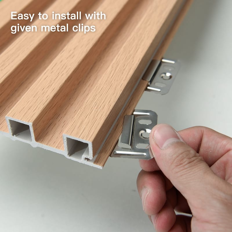 Art3d 96'' x 6'' Slat Wall Panels,WPC Acoustic Wall Paneling, 8pcs,32 sqft