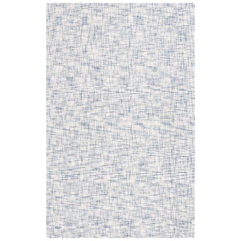 SAFAVIEH Handmade Ebony Zack Contemporary Wool Rug - 8' x 10' - Blue/Ivory