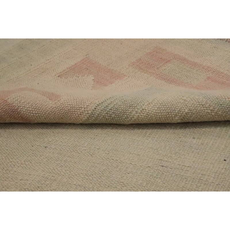 Hand Woven Oriental 100% Wool Carpet Southwestern Tribal Greys & Charcoal Kilim Area Rug - 9' 8'' X 8' 1''