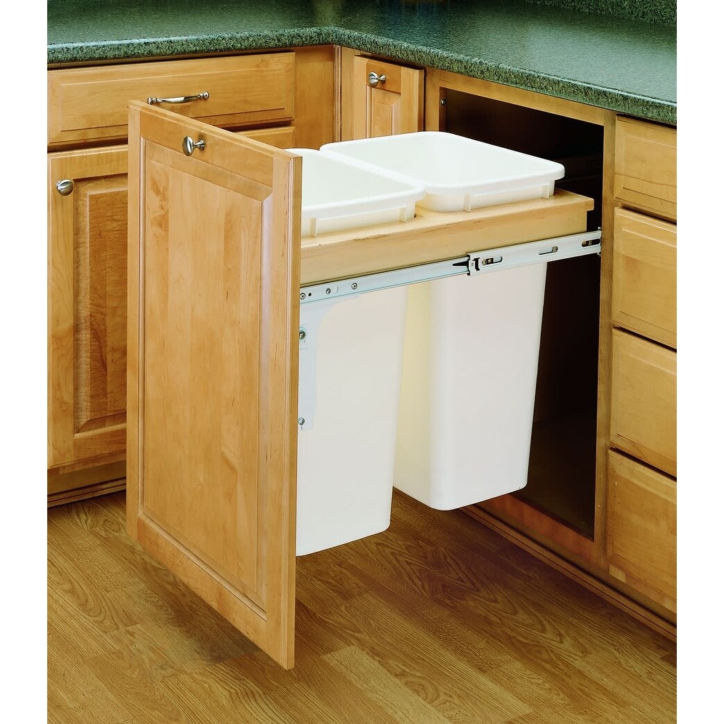 Shop Rev A Shelf 4wctm 21dm2 4wctm Top Mount Double Bin Trash Can