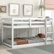 preview thumbnail 2 of 4, White Twin Size Wood Loft Bed with Ladder and Fence