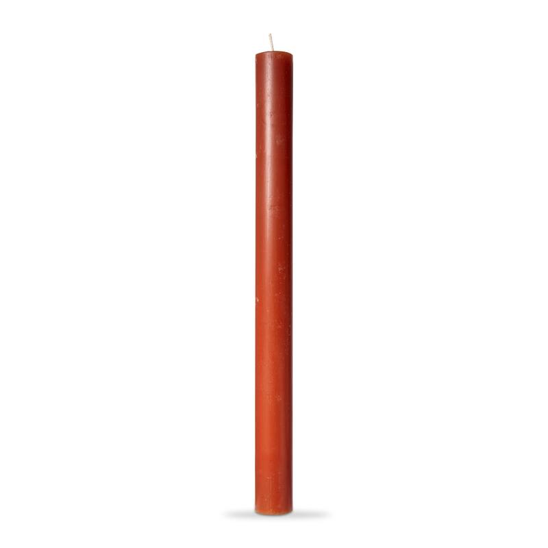 Color Studio 10" Straight Taper Unscented Smokeless Paraffin Wax Candle Burnt Siena, Burn Time 10 hrs. Set 12