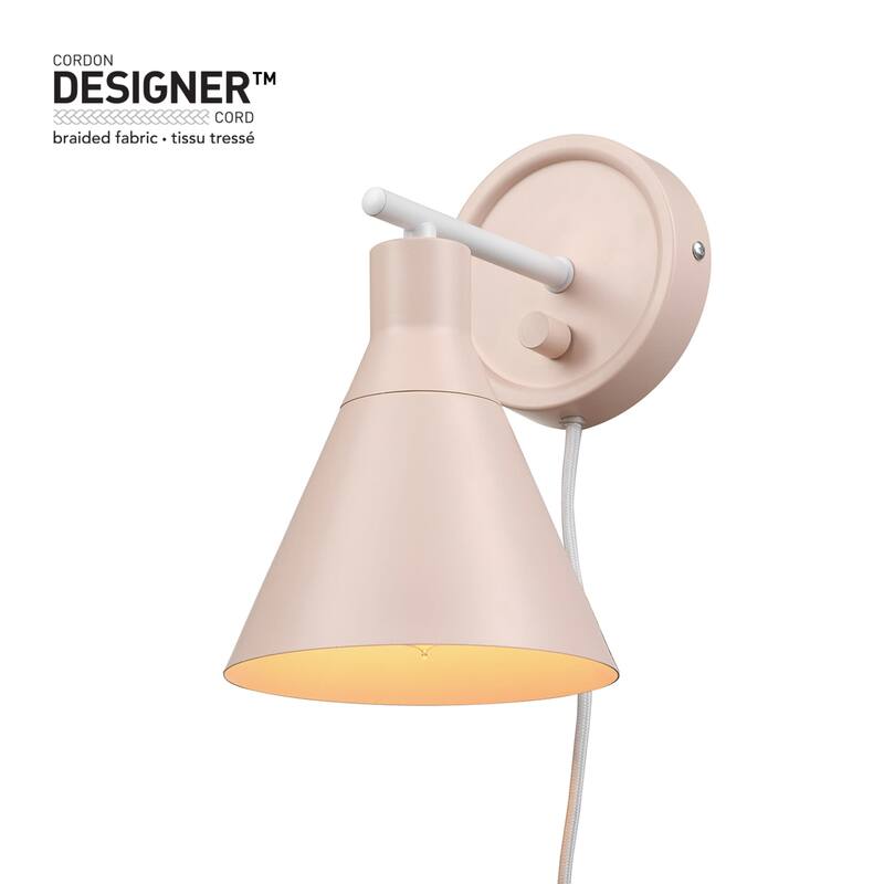 Globe Electric Tristan 10" Tall Wall Sconce with Black Shade