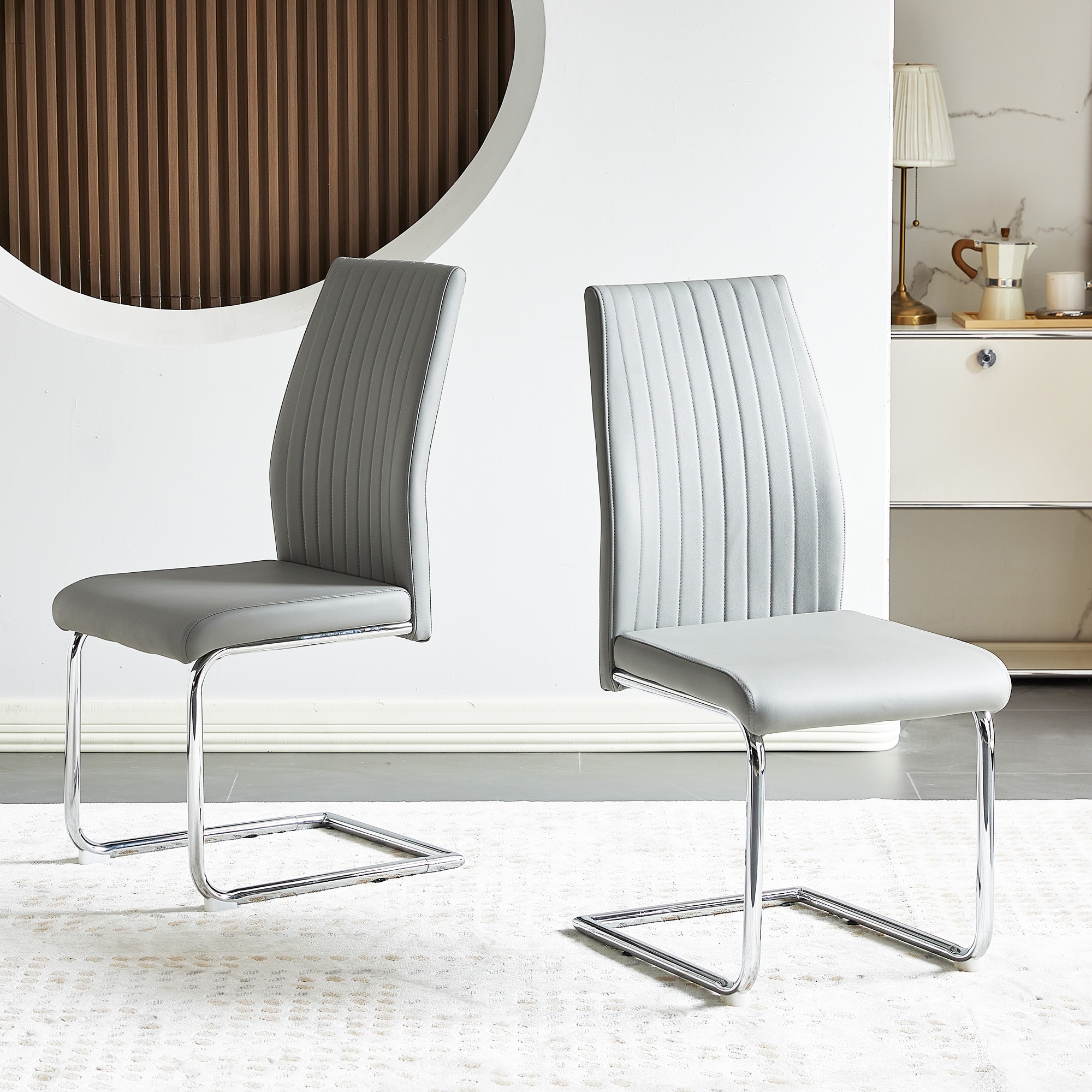 Modern dining chairs chrome legs cheap