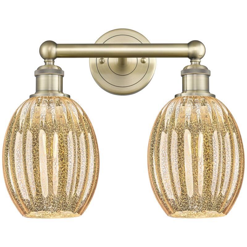 Innovations Lighting Endless Possibilities Edison - Preston - 2 Light 15" Bulb Shade Bath Vanity Light - Antique Brass/Mercury