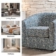preview thumbnail 90 of 106, Cuenca Modern Living Room Wooden Upholstered 360° Swivel Barrel Chair with Metal Base and Wide Backrest