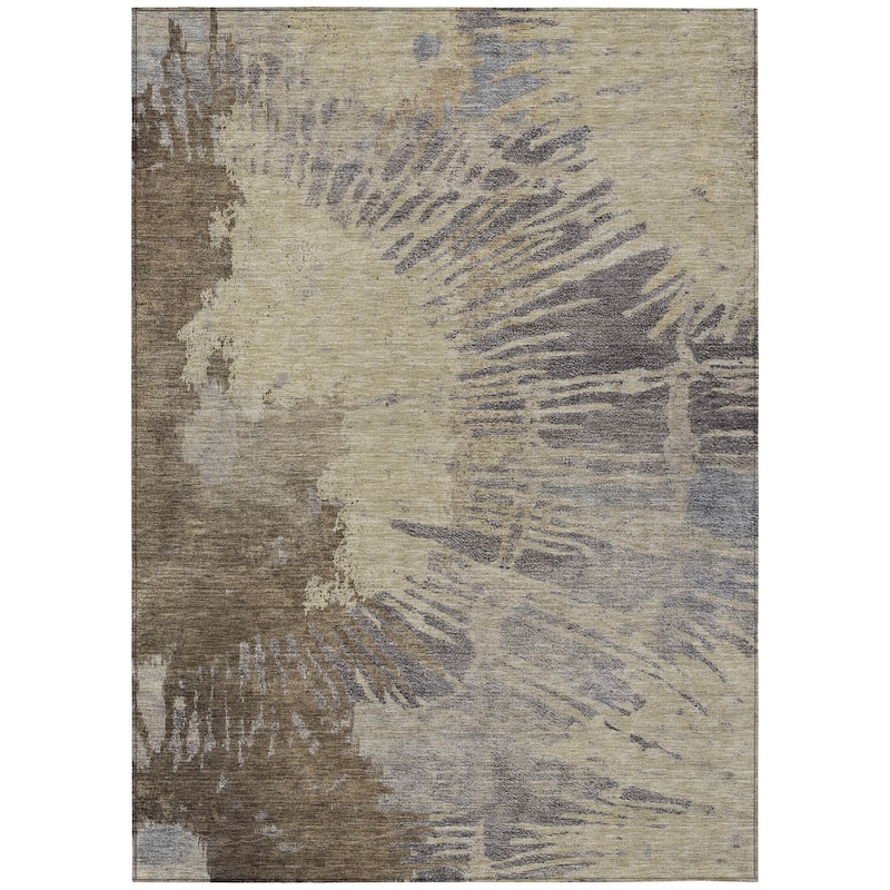 Machine Washable Indoor/ Outdoor Chantille Modern Burst Rug