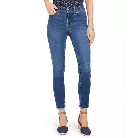 Style & Co Women's Uptown Raw-Hem Skinny Jeans Blue Size 10