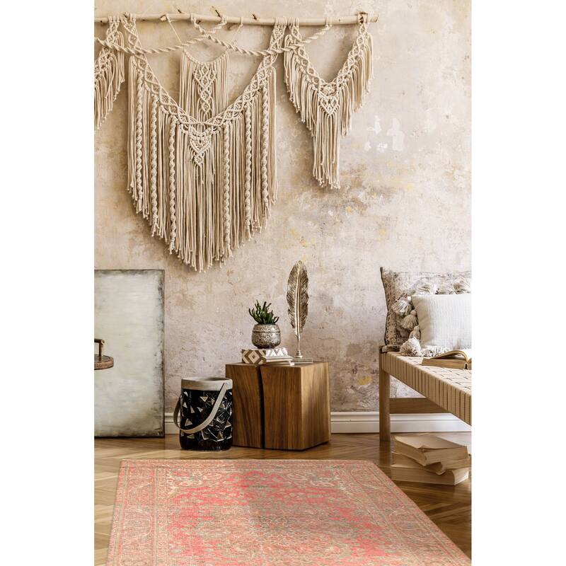 ECARPETGALLERY Hand-knotted Antalya Vintage Red Wool Rug - 6'4 x 9'9
