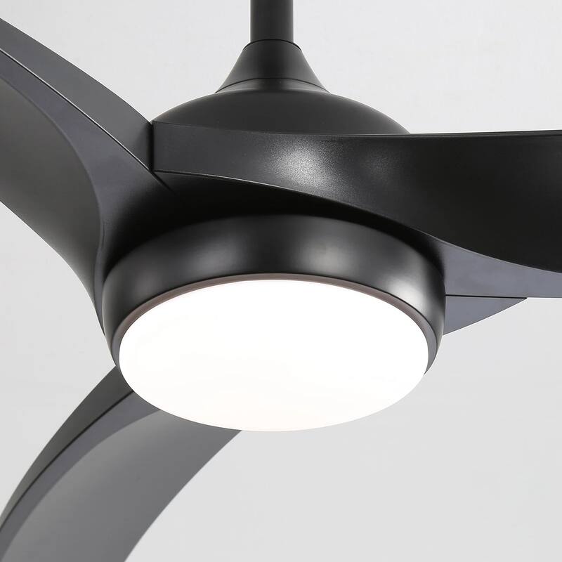 52/60 Inch Ceiling Fan with Integrated LED Light and Remote Control Quiet DC Motor