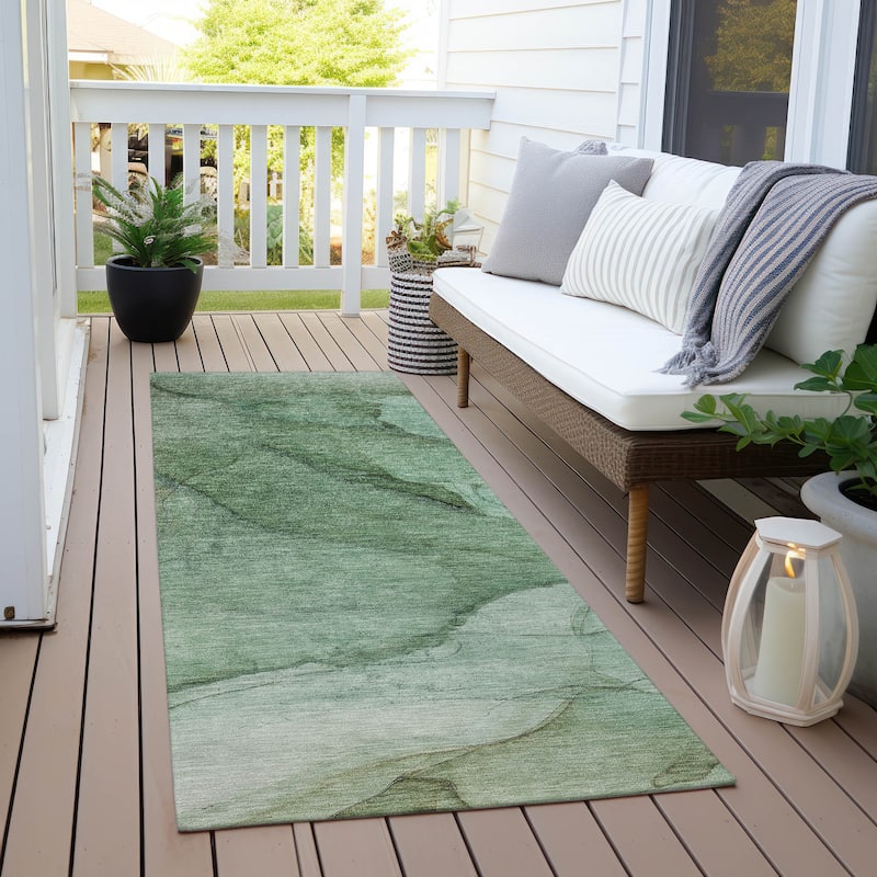 Machine Washable Indoor/ Outdoor Chantille Contemporary Abstract Rug