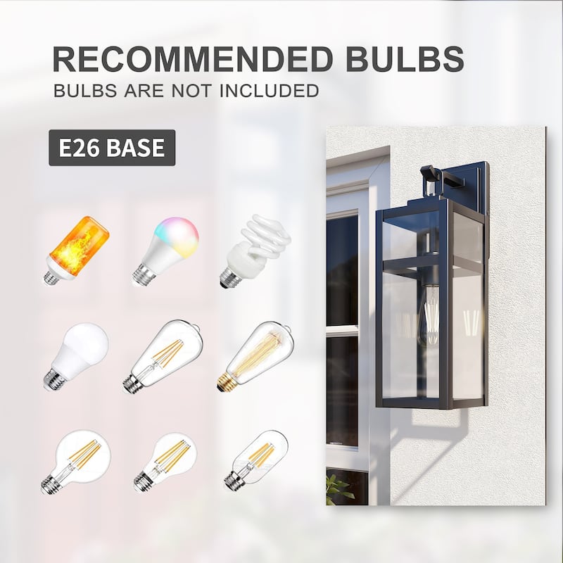 1-Light Matte Black Outdoor Wall Light - 5.9"x7.76"x17.99"