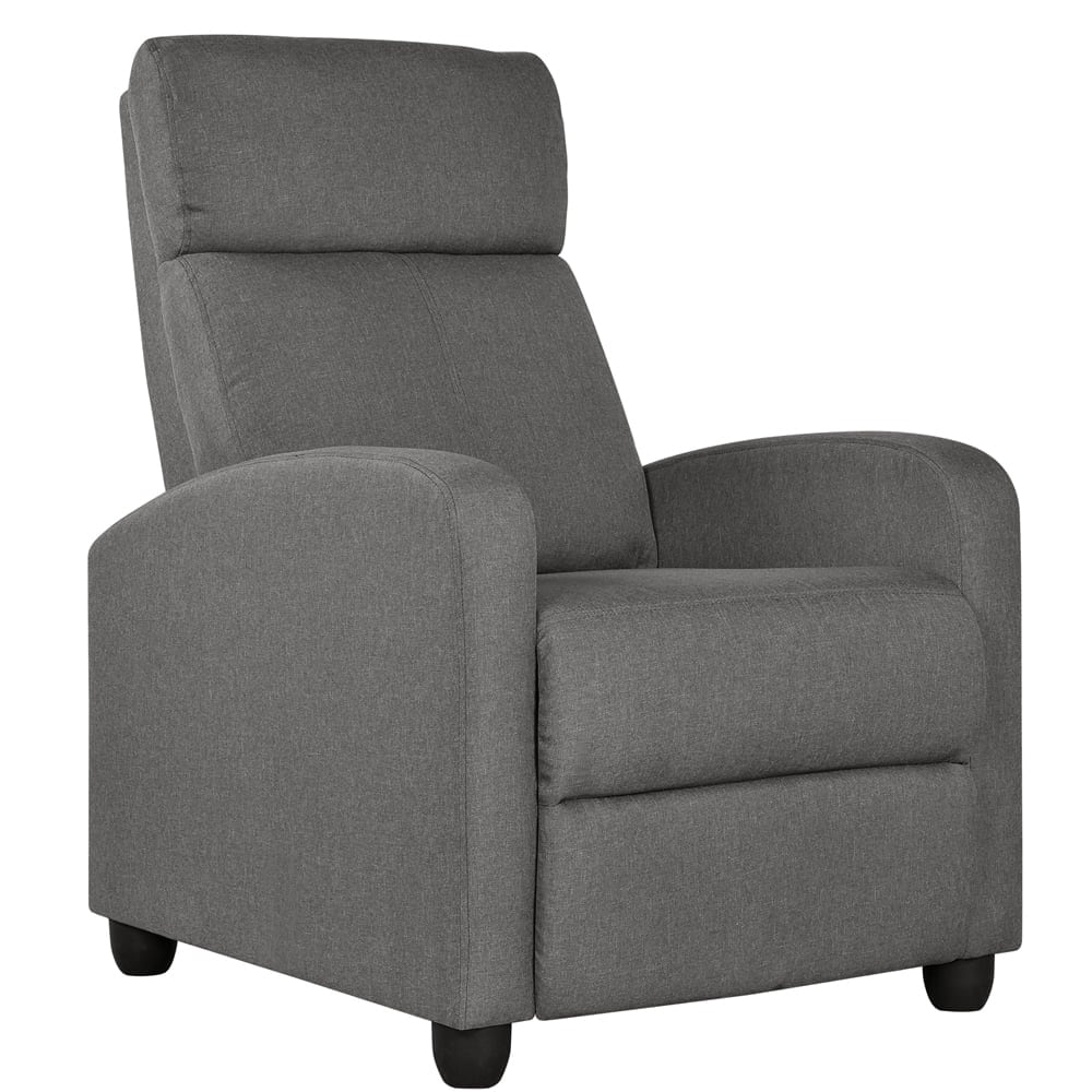 Push Back Recliner Chair with Footrest, 3-Position Adjustable, Soft-Cushioned Seat