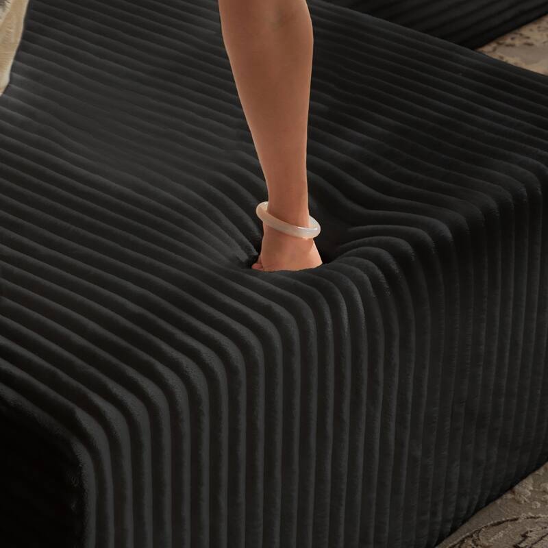 133.86" Modern U-Shape Cloud Modular Sectional Sofa with 1 Ottoman, No Assembly Required