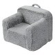 preview thumbnail 10 of 8, Grey Fleece Sponge Kids Sofa Chair with Strong Support and Zippers - 25” L x 18.11” W x 20.47” H