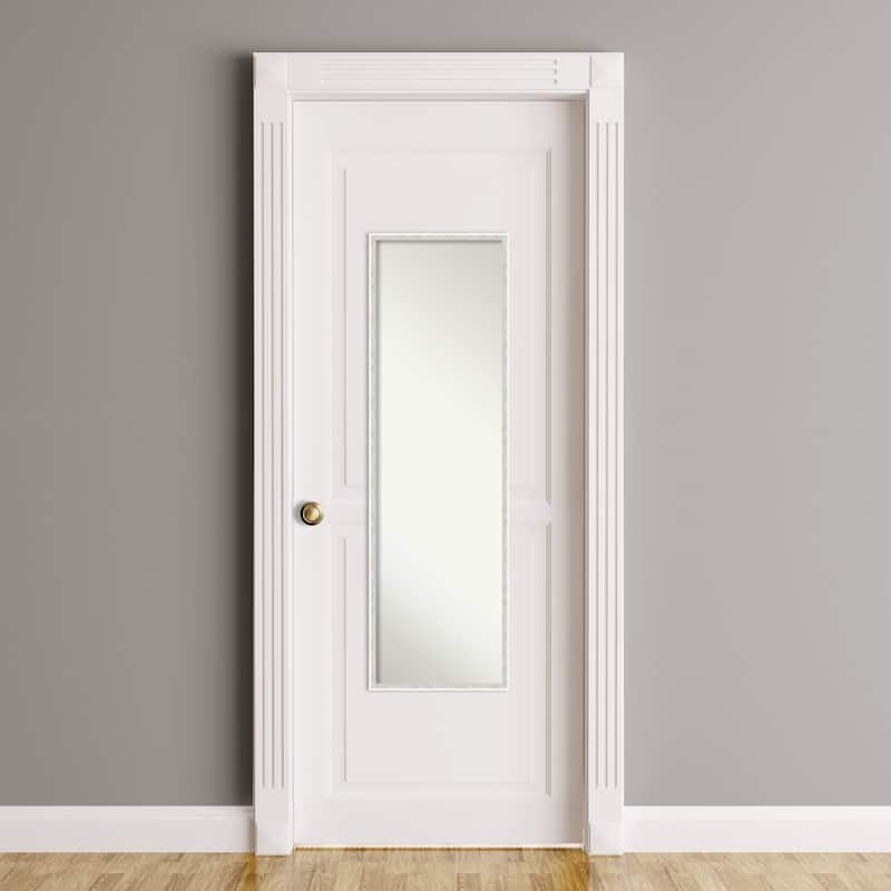 Paige Non-Beveled Wood Framed Full-Length On the Door Mirror - Glass Size 14x48