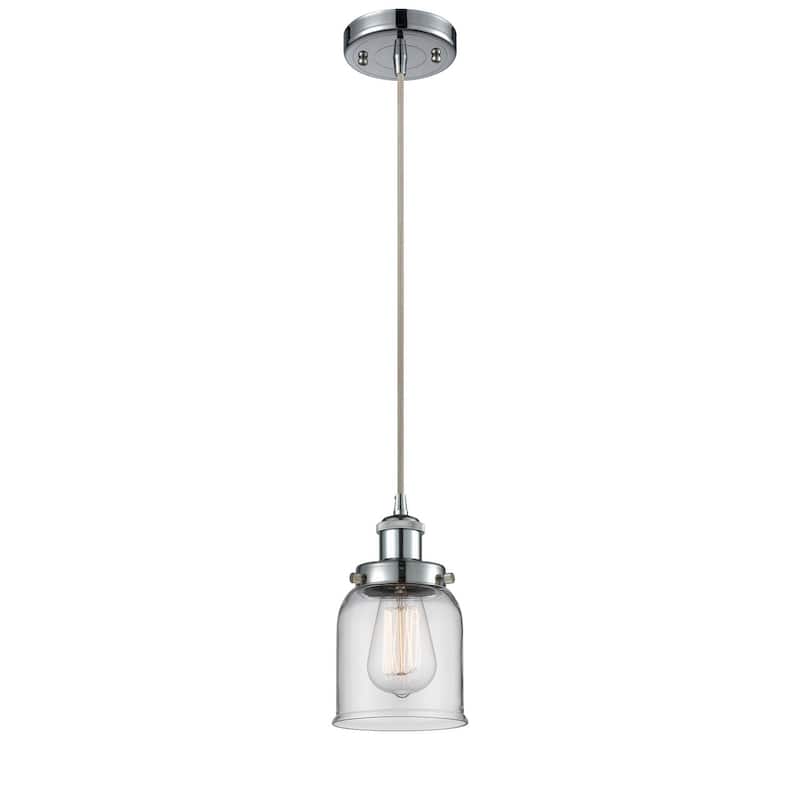 Innovations Lighting Small Bell 5" Wide Mini Pendant - Cord Hung - Polished Chrome / Clear