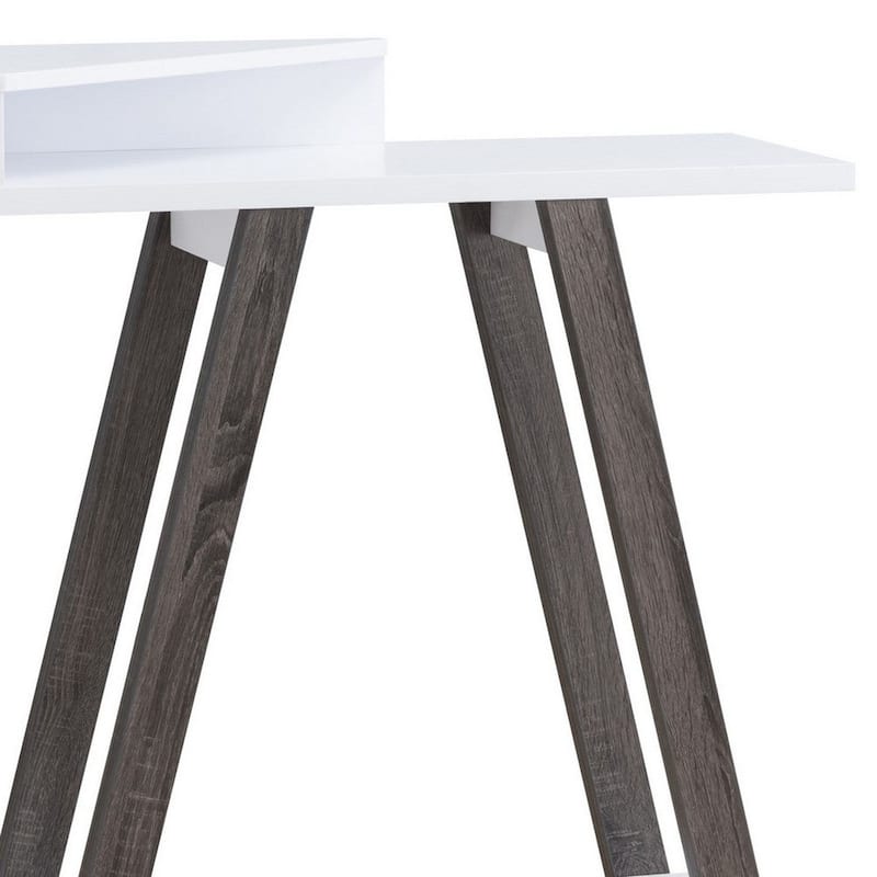 Baki 38 Inch Modern Wood Side Console Table, Corner Compartment - 11.5 L x 31.25 W x 37.5 H Inches