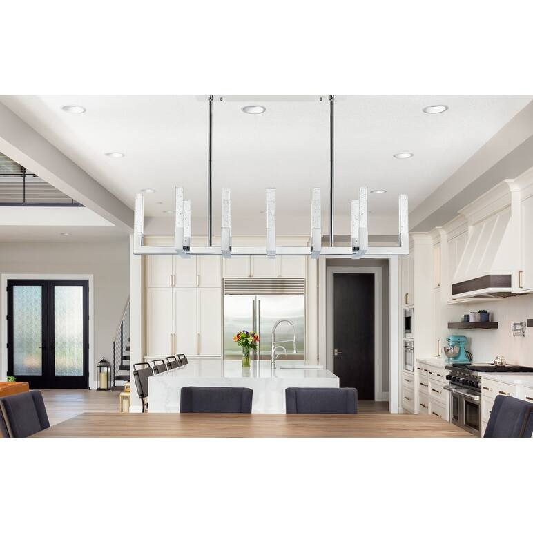 Elegant Lighting 1030G54 Noemi 54" Wide LED Crystal Linear Pendant