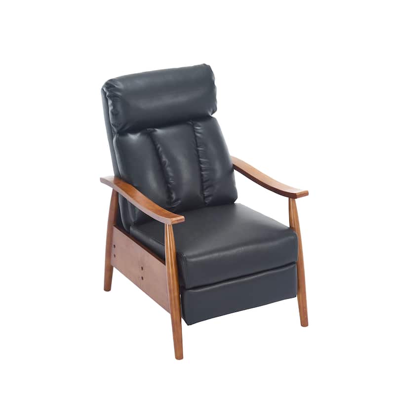 PU Leather Recliner Chair,Living Room Solid Wood Accent Chair