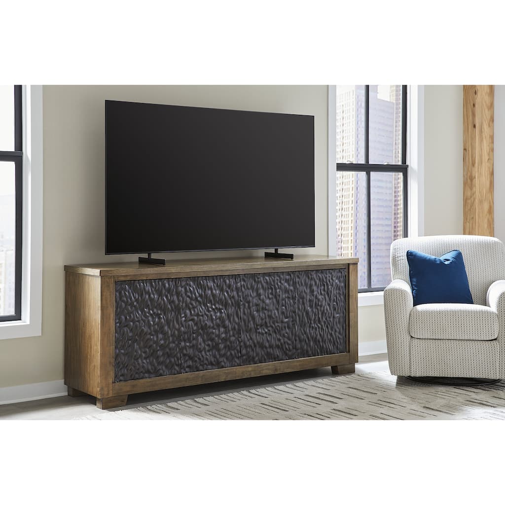 Signature Design by Ashley Rosswain Brown 80" TV Stand for TVs up to 91" - 79.5"W x 20.13"D x 32.13"H