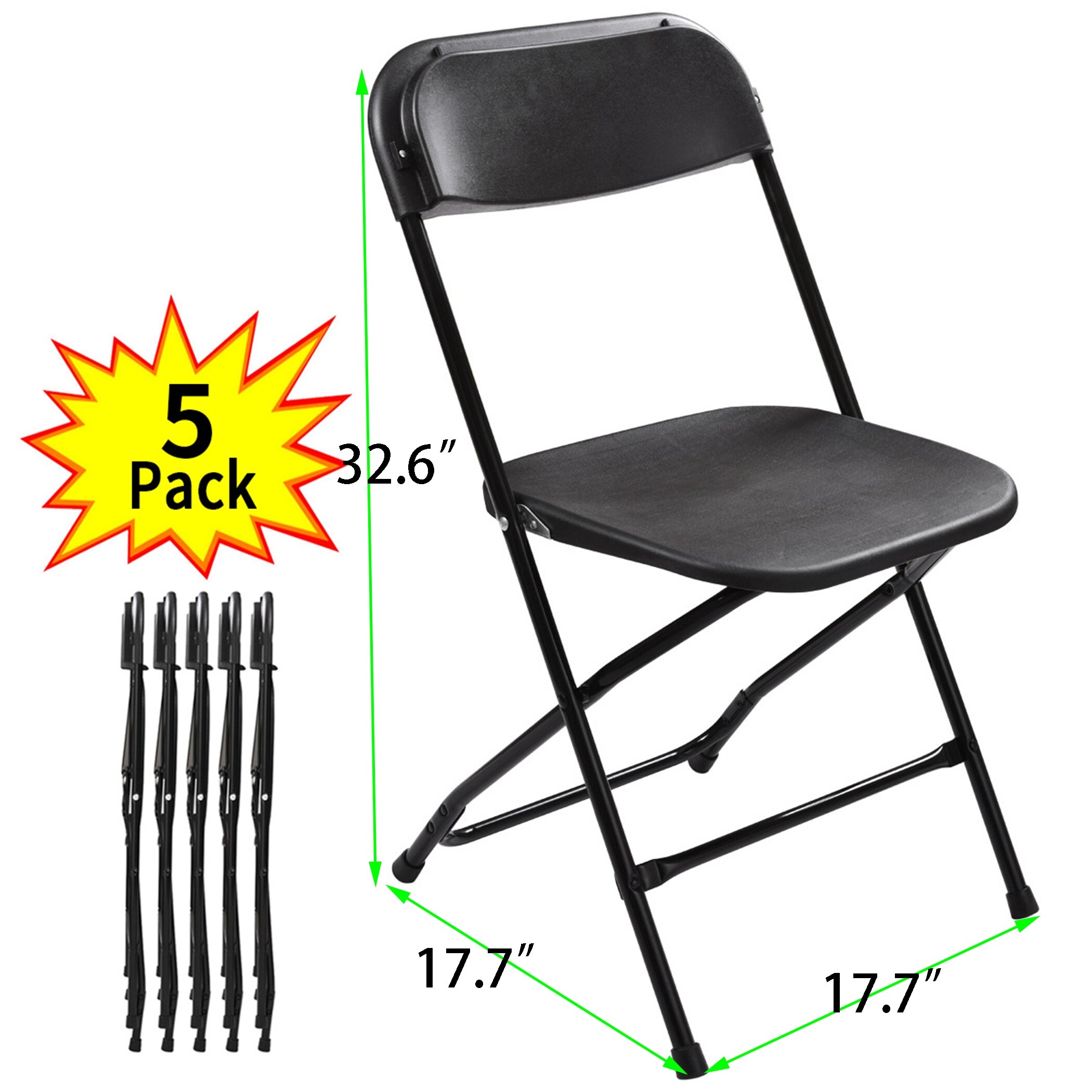 Plastic folding chair on sale with arms
