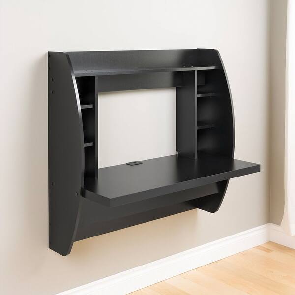 Modern Space Saving Wall Mounted Floating Laptop Desk In Black On Sale Overstock 29083929
