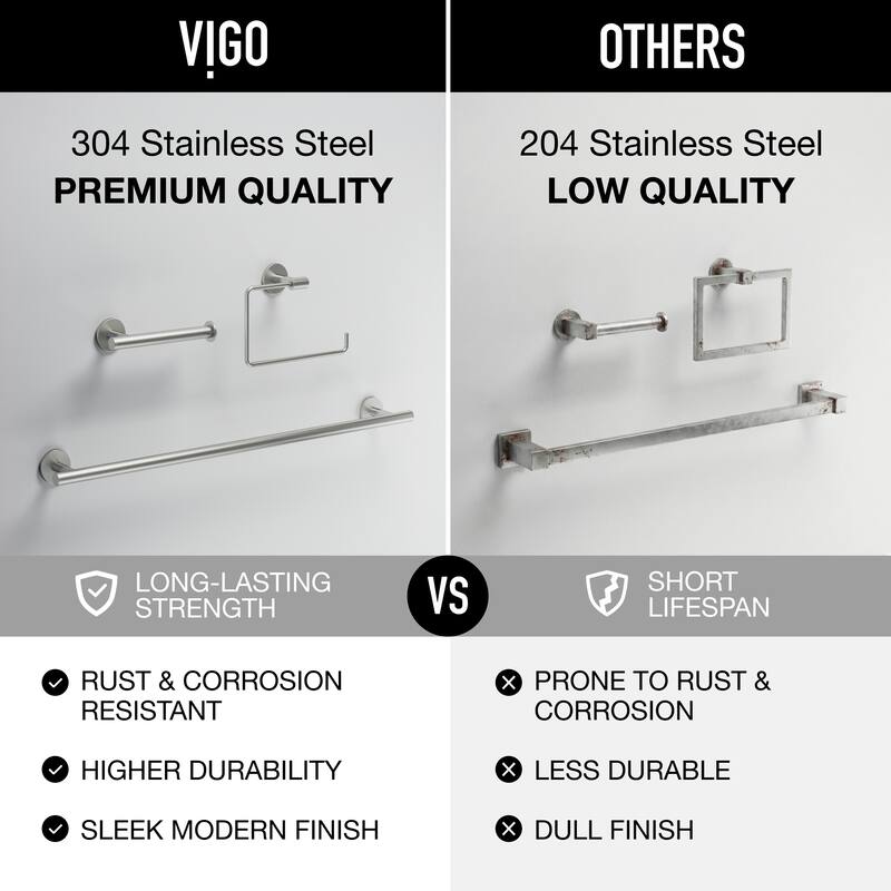 VIGO Elan 3-Piece Bathroom Hardware Accessory Set with 24 in. Towel Bar, Toilet Paper Holder, Hand Towel Holder