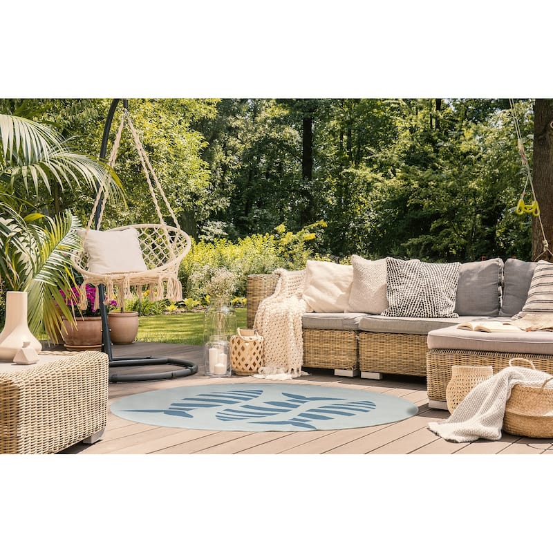 Puzzle Fish Nautical Indoor/Outdoor Rug