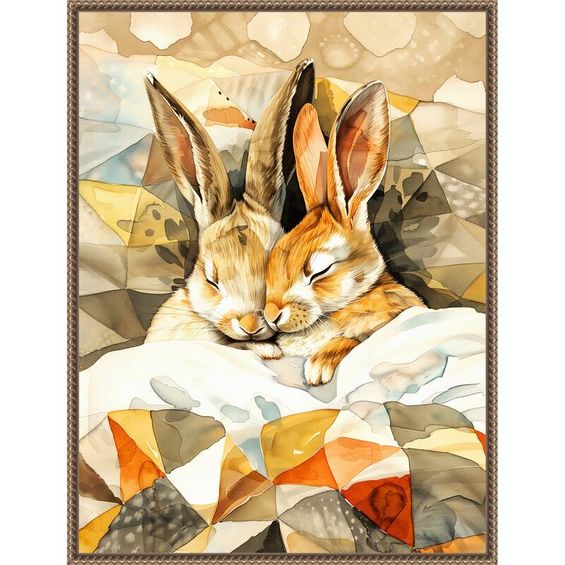 Sleepy Bunny Nap by Justyna Jaszke Framed Canvas Wall Art