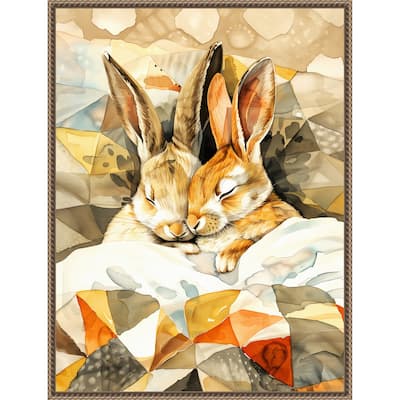 Sleepy Bunny Nap by Justyna Jaszke Framed Canvas Wall Art