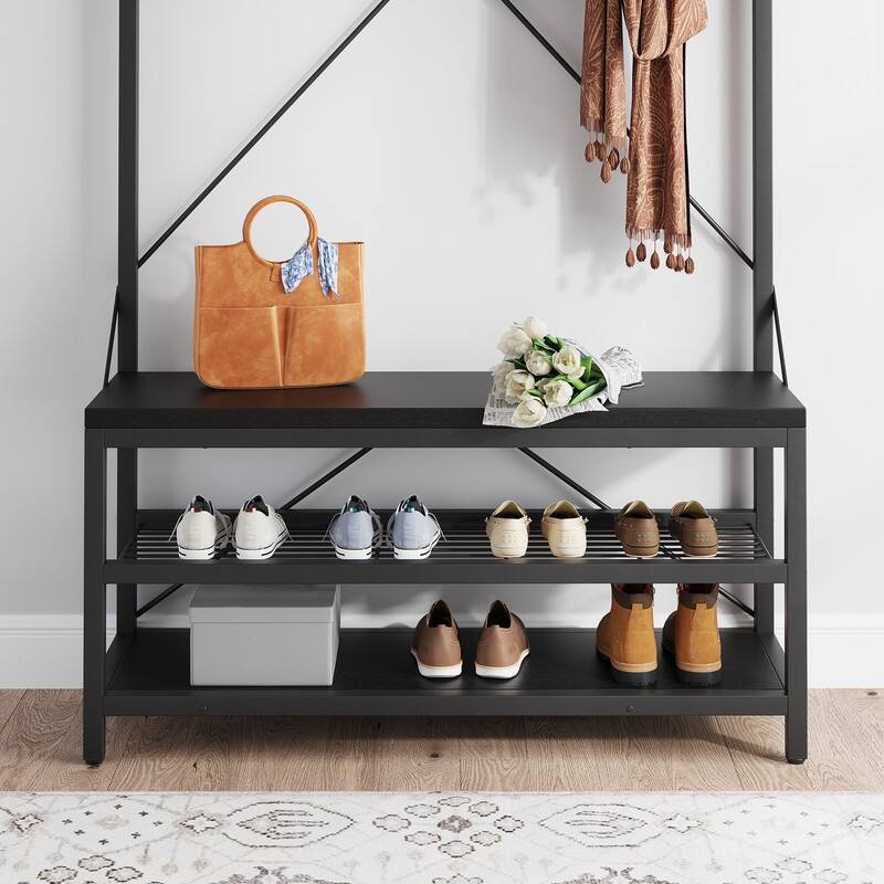 Hallway shoe bench