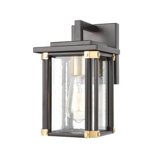 Elk Home Vincentown Matte Black With Seedy Glass 1 Light Wall Sconce