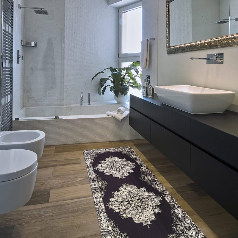 Distressed Medallion Cushioned Anti Fatigue Standing Kitchen Mat