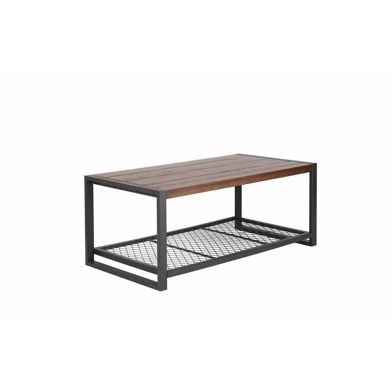 Industrial Style Coffee Table Stylish Coffee Table Console Coffee Table with Reclaimed Wood Finish, for Living Room