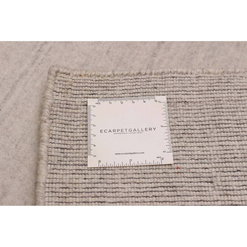 ECARPETGALLERY Hand Loomed Kashkuli Gabbeh Light Grey Wool Rug - 5'9 x 8'0